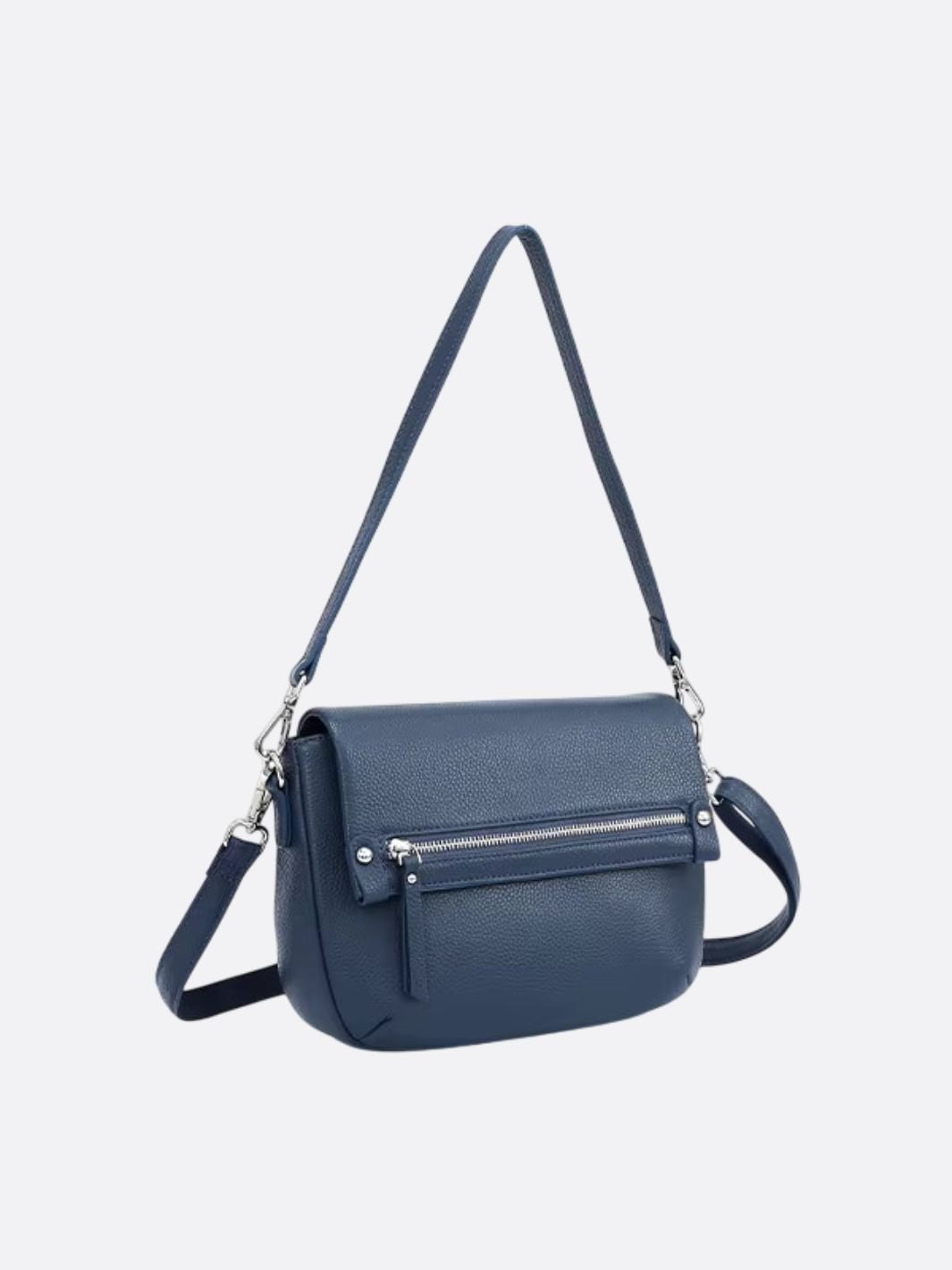 sac bandoulière cuir bleu marine