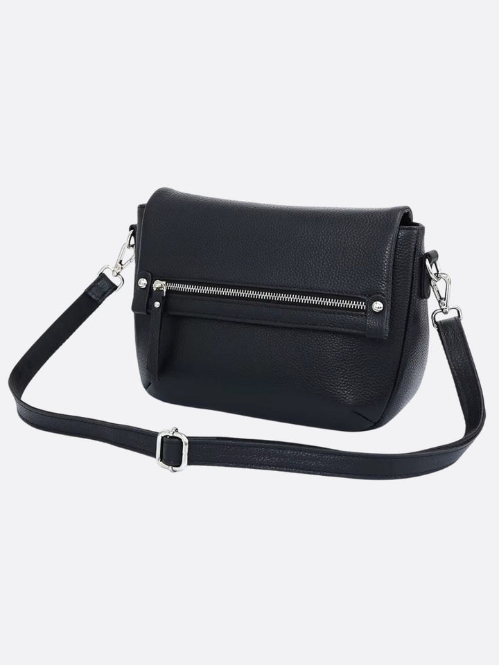 Rectangular leather shoulder bag