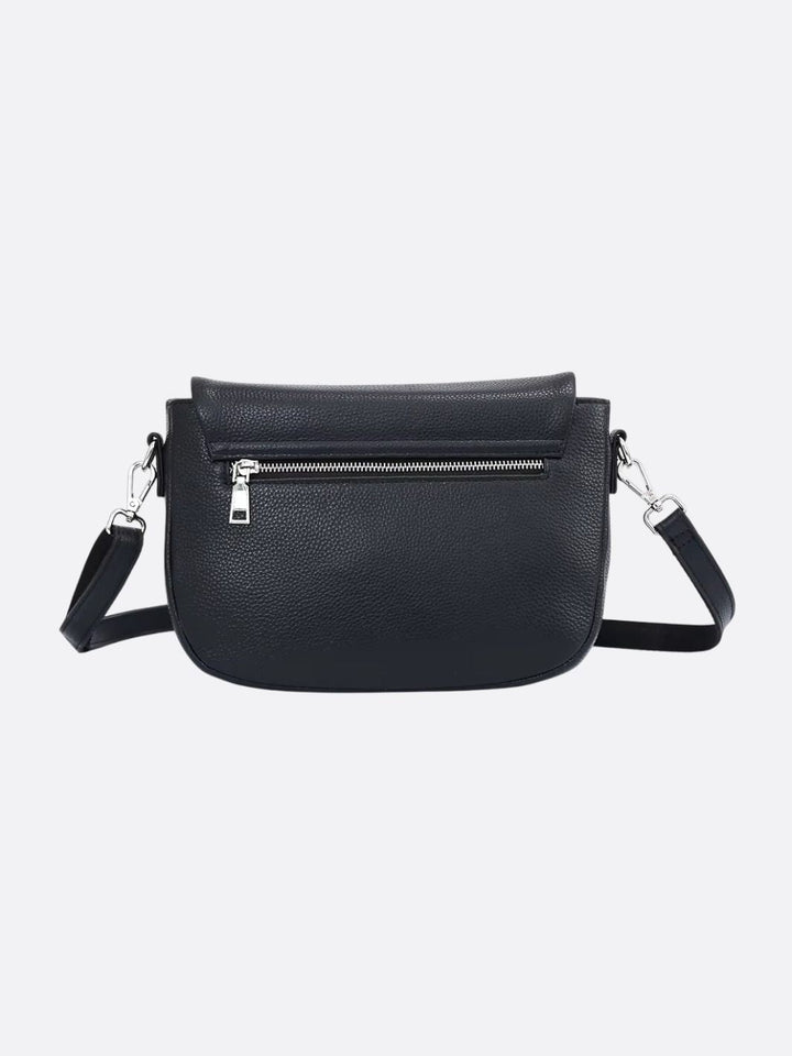 Rectangular leather shoulder bag